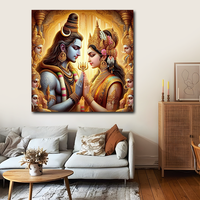 Décoration de maison de luxe avec peintures sur toile imprimées haute définition, statues, peintures en porcelaine de cristal et peintures murales LED