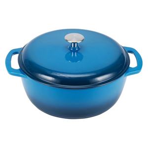 Olla de Cocina de Metal Esmaltado con Doble Asa, Cacerolas Redondas y Olla para Sopa, Hierro Fundido, Sartén con Tapa - Product Image 4