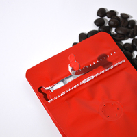 Papel de aluminio resellable de grado alimenticio, 8 lados sellados, bolsa de café de pie, bolsas de café de fondo plano de 8 Oz con válvula y cremallera