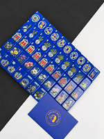 Ensemble de Mahjong Moderne de Luxe en Acrylique Bleu avec Emballage Personnalisé, Résistant à l'Eau et Portable pour Fêtes en Jardin
