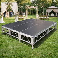 Scène mobile pliable en alliage d'aluminium pour extérieur, plateforme antidérapante pour concerts en intérieur, podium carré avec structure de toit, présentoirs pour événements