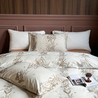 Parure de draps en coton jacquard de qualité hôtelière, couleurs personnalisées, drap-housse en soie lavée, drap plat, housse de coussin