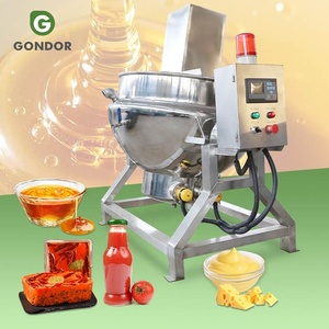 Chaqueta de aceite térmico, mermelada eléctrica, 50 litros, 30 galones térmicos, Cocina eléctrica de gas a vapor, hervidor inclinable con y sin Ag - Product Image 1