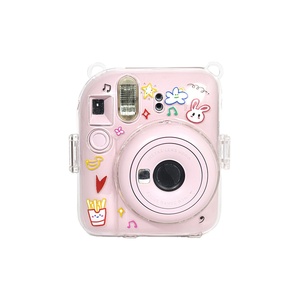 Étui de protection transparent antichoc et anti-poussière Yoshanda avec sangle réglable pour appareil photo Fujifilm <span class=keywords><strong>Instax</strong></span> <span class=keywords><strong>Mini</strong></span> 12, motif cerise et nœud mignon - Product Image 6