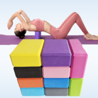 Ensemble de blocs de yoga Pilates avec logo personnalisé Blocs de yoga EVA colorés en mousse épaisse et écologique