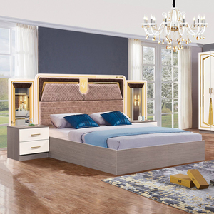 Juego de Muebles de Dormitorio Moderno de Lujo de 6 Piezas con Cama Doble Queen Size de Madera y Cómoda y Armario, Venta al Por Mayor de Calidad - Product Image 3