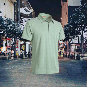 Chemises de golf pour hommes, coupe ajustée, décontractées, à col, anti-transpiration, extensibles dans les quatre sens, à manches courtes, en tricot uni - Product Image 3
