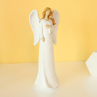 Ornements d'ange blanc de noël priant l'espoir et l'aile de guérison Statues d'ange artisanat en résine décor à la maison nordique