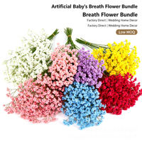Fleurs artificielles réalistes de Gypsophile multicolores en soie, bouquet factice pour mariage, décoration de maison, fête, centres de table DIY