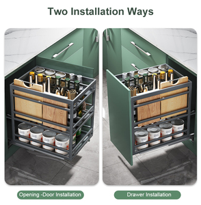 HNOSS Under <strong>Sink</strong> Sliding Basket Organizer <strong>Drawer</strong> Kitchen Cabinets Stainless Steel Spice <strong>Pullout</strong> <strong>Drawer</strong> - Product Image 4