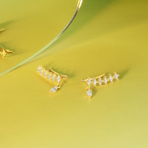 CANNER Nuevos Pendientes de Plata de Ley S925 Minimalistas Geométricos con Circonita Marquise para Mujer - Product Image 2
