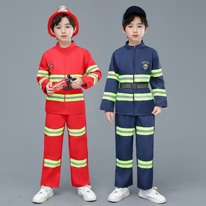 2024 Halloween Kids Firefighter Uniform Cosplay Plus Size Sam <strong>Fireman</strong> Work Clothing Suit Boy &amp; Girl Performance &amp; Party Costumes - Product Image 5