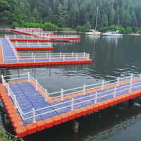 Plateforme flottante en HDPE, quai flottant, piston inclus, marque Botai, 500x500x400mm, durable, imperméable, protection UV