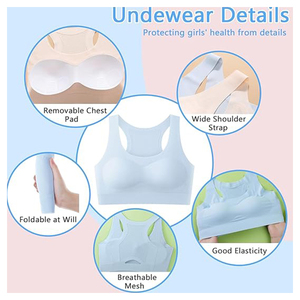 Soutiens-gorge de sport sans couture Teen Zero Feel avec rembourrage amovible, bralette et soutien-gorge pour filles avec un léger effet liftant au dos, entraînement pour les jeunes filles - Product Image 3