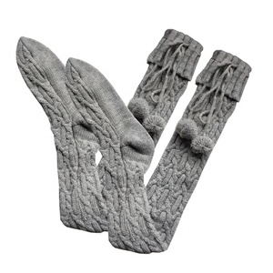 Calze da <span class=keywords><strong>donna</strong></span> a <span class=keywords><strong>stivale</strong></span> al ginocchio con stracotto in maglia sopra il ginocchio, calze calde Extra lunghe e spesse - Product Image 3