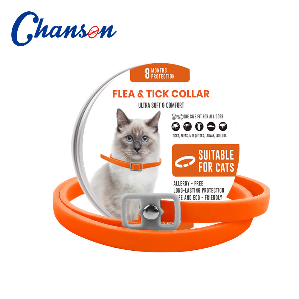 Boucle anti-insectes chat orange canette 38cm