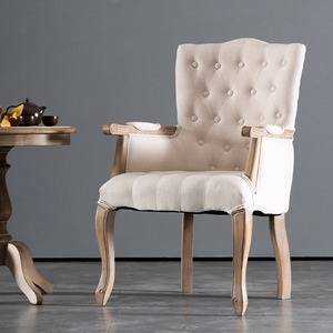 Muebles de Sala de Estar de Estilo Americano Antiguo de Lujo, Sillas de Comedor Clásicas de <span class=keywords><strong>Roble</strong></span> Macizo, Sillón con Respaldo Tallado, Silla Lateral Resistente - Product Image 3