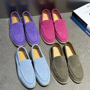 Mocassins pour hommes en faux daim, décontractés, à enfiler, pour la conduite, légers, souples, pour la marche, multicolores (violet, rose, bleu, gris) - Product Image 1