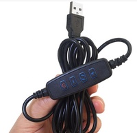 Câble de variateur d'intensité USB 5V en cuivre pur tressé avec interrupteur marche/arrêt pour lampes LED