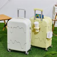 Valise unisexe en ABS avec porte-gobelet, dotée d'une palette de couleurs inspirée de la crème glacée, d'un design frais et d'une construction durable