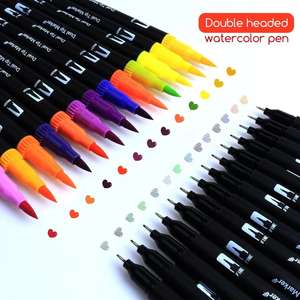 Pennarello da disegno per la scuola creativo a doppia linea calligrafia <span class=keywords><strong>pennarelli</strong></span> per acquerello <span class=keywords><strong>pennarelli</strong></span> <span class=keywords><strong>con</strong></span> custodia - Product Image 3