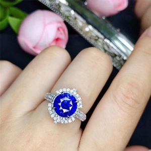 Bague en or 18 carats avec <span class=keywords><strong>saphir</strong></span> bleu du Sri Lanka, 2,89 carats, <span class=keywords><strong>bijoux</strong></span> en diamant <span class=keywords><strong>pour</strong></span> femmes, <span class=keywords><strong>pour</strong></span> mariages et fiançailles, vente chaude - Product Image 6
