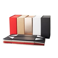 Boîte cadeau rigide en carton noir de luxe en forme de livre, pliable, impression personnalisée, boîte cadeau magnétique en papier