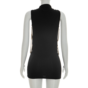 วิวิบลุค J26DS135 ชุดเดรสฤดูร้อนผู้หญิงเซ็กซี่แขนกุดโซ่แขวนแบบกลวงปาร์ตี้ชุดมินิลำลอง - Product Image 4