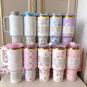 กระติกน้ำสุญญากาศสแตนเลสลายดอกไม้ ขนาด 20 ออนซ์ 40 ออนซ์ ขายดี พร้อมกล่องของขวัญ เหมาะสำหรับเป็นของขวัญ - Product Image 2