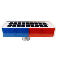 Lampe de signalisation à LED rouge réfléchissante à charge solaire, étanche, sans fil, clignotante, pour chantier et risques routiers