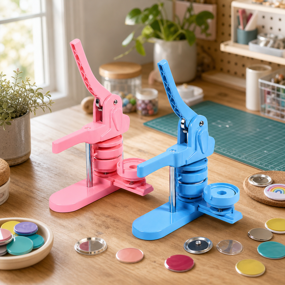 Manual Button Press Maker Set Slide Base Custom Pin Button Badge Making ...