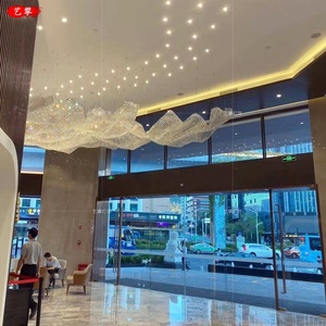 Edificio Duplex luce cielo di lusso <span class=keywords><strong>nuvola</strong></span> <span class=keywords><strong>bianca</strong></span> per Villa Hotel scale vuote lampadari a Led - Product Image 3