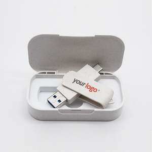 Clé USB 3.0 dégradable en paille de blé (Nouveau) avec logo personnalisable pour l'extension des ordinateurs de bureau professionnels - Product Image 5