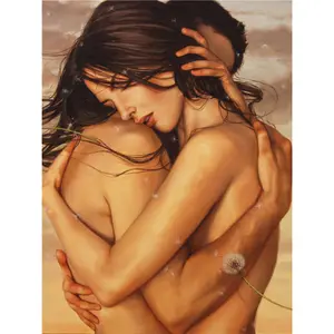 HUACAN 5D DIY Diamond Painting Couple Love Hug Nude Picture Portrait Diamond Embroidery Cross Stitch Mosaic Arts and Crafts