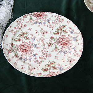 Service de table en céramique à motif de rose rouge britannique, assiette à steak pour la cuisine ou la restauration, réduction promotionnelle pour les hôtels - Product Image 2