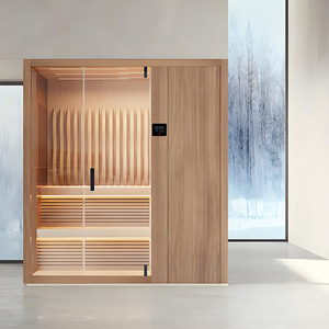Ruang <span class=keywords><strong>Sauna</strong></span> Kayu Solid Uap Basah Komersial Tahan Lama Model Tradisional untuk 6-8 Orang Desain Baru Rumah <span class=keywords><strong>Sauna</strong></span> Kubah - Product Image 3