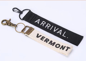 Llavero de nailon personalizado, soporte de tela para llaves, accesorios para llaves de coche y exteriores con parche de goma, cordón de muñeca, cadena para llaves - Product Image 3