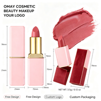 Vente en gros de rouge à lèvres mat, rouge à lèvres solide, tube rose, rouge à lèvres imperméable, cosmétiques, faible MOQ, étiquette privée personnalisée, maquillage pour les lèvres