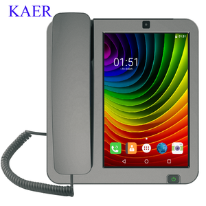 Téléphone <span class=keywords><strong>fixe</strong></span> Android intelligent 8 pouces avec écran, compatible VoLTE, Wi-Fi, appels filaires et sans fil, avec emplacement pour carte SIM, alimentation PoE, 2G+16G, 5MP - Product Image 2
