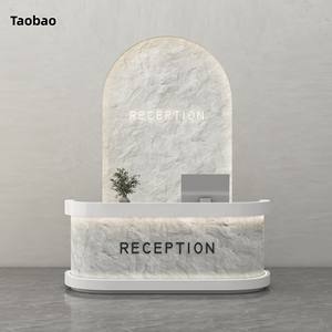 Bureau de réception moderne de luxe pour salon de beauté Bureau de caisse pour établissement de formation en danse et vêtements pour femmes en bois - Product Image 1