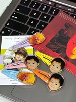 Clips à cheveux en acrylique personnalisés, dessin animé, idole, anime, impression UV, accessoires de bricolage, idole Kpop, fans, fête d'anniversaire, soutien