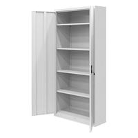 Armoire de classement en acier à double porte avec serrure éclair, étagères réglables, armoire de rangement antirouille pour documents confidentiels