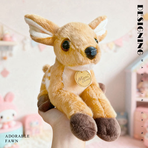 Peluche di cervo Sika personalizzabile con logo, giocattoli di peluche a forma di alce per bambini, bambole di animali di peluche rilassanti, cuscino a forma di cervo accovacciato da <span class=keywords><strong>zoo</strong></span> - Product Image 4