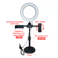 Kit d'éclairage annulaire double pour téléphone avec support LED en ABS pour diffusion en direct, streaming, selfie et vlogging