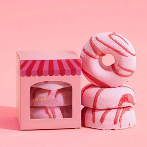 Coffret Cadeau Luxe OEM de Bombes de Bain en Forme de Donut pour Femme, Parfumées aux Huiles Essentielles Naturelles et Biologiques, Boules de Sel de Bain pour les Fêtes - Product Image 1