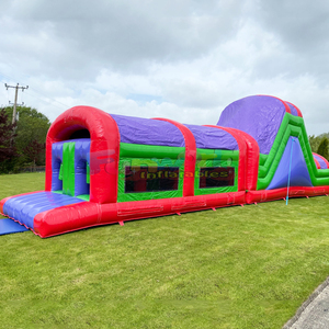 Castillo inflable comercial gigante para exteriores con obstáculos, pista de obstáculos inflable, combo inflable para niños. - Product Image 4
