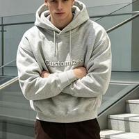 Produsen Sweatshirt Kasual Logo Kustom Saku Polos Ukuran Besar Hoodie Pria Sweatshirt Cetak Timbul