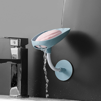 Support mural en plastique pour savon avec égouttoir et ventouse pour salle de bain et douche