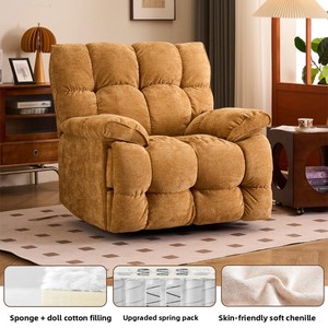 Poltrona Smart Cloud Reclinabile e Dondolante Multifunzione, Seduta Singola per <span class=keywords><strong>Soggiorno</strong></span>, Imbottita in Spugna con Struttura in Legno - Product Image 6