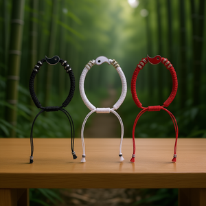 Angelina Tai Chi Moon Shape Hemp Rope Wrap <b>Bracelet</b> <b>Red</b> White Black Unisex Fashion String <b>Bracelets</b> Gift Jewelry - Product Image 2